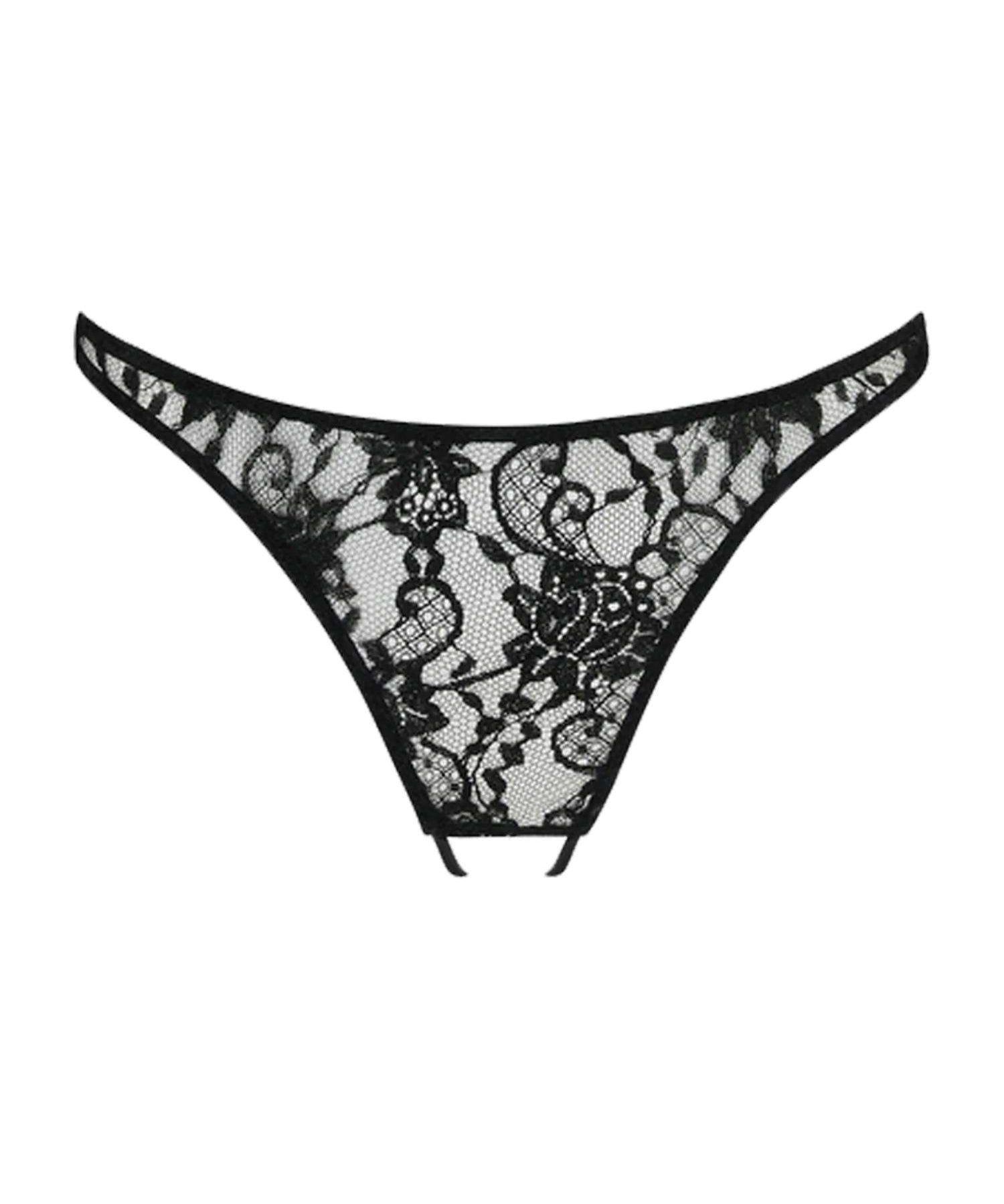 Coco de Mer Hera Open Knicker (Black) - Crotchless Panty | Avec Amour Sexy Lingerie