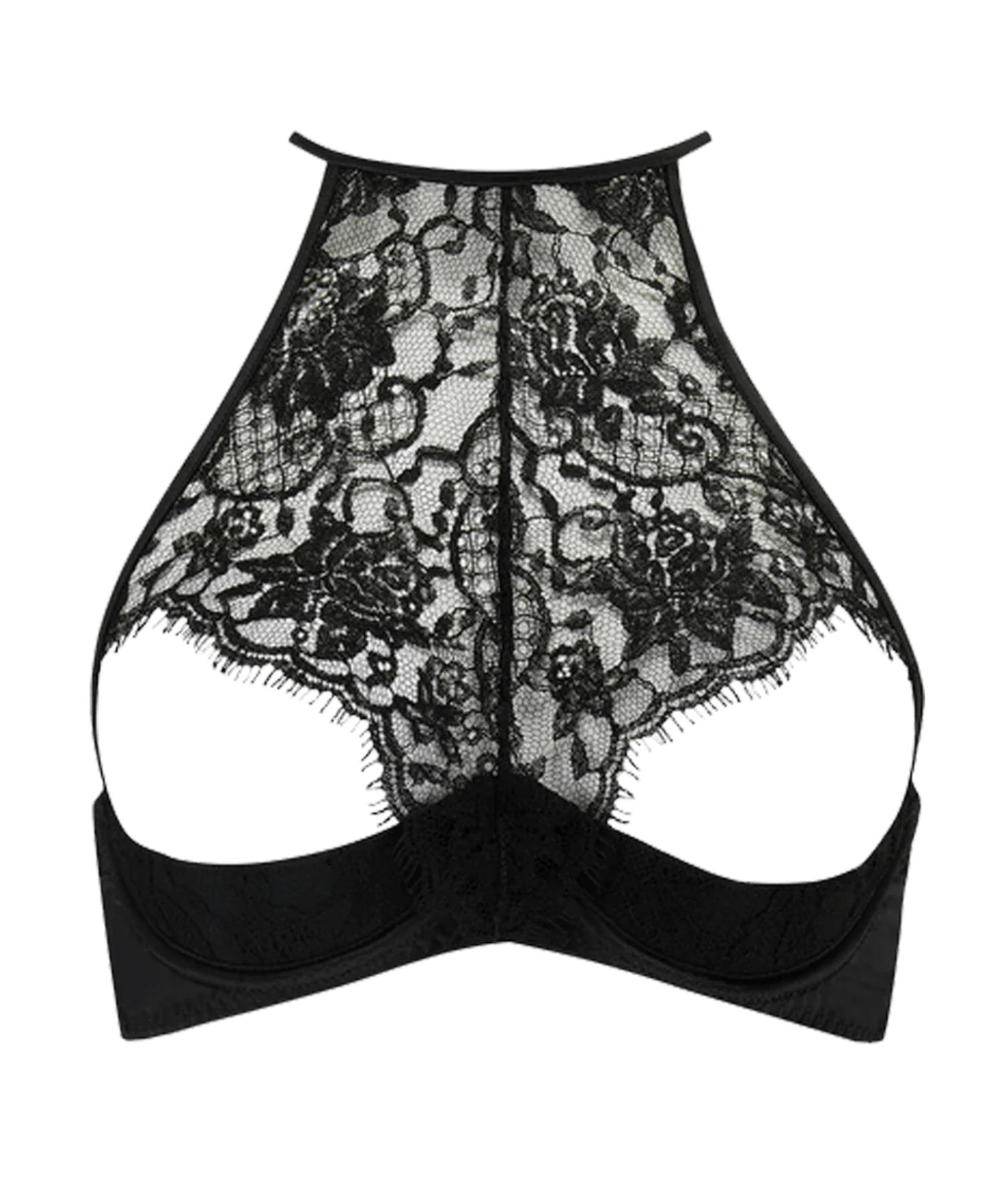 Coco de Mer Hera Quarter Cup Bra (Black) | Avec Amour Luxury Lingerie