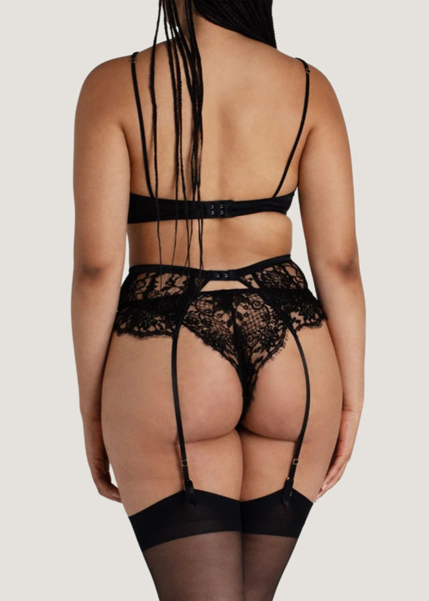 Coco de Mer - Hera Suspender (Black) | Avec Amour Luxury Lingerie