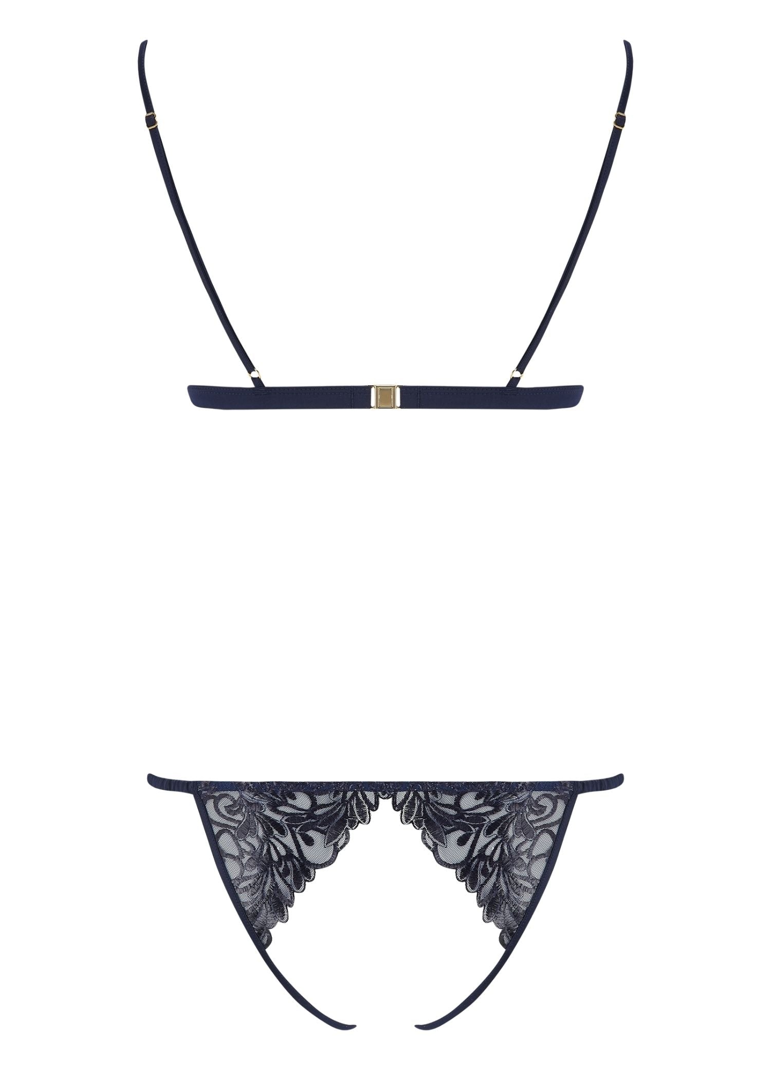 Coco de Mer Iris Playsuit (Midnight Blue) - Sexy Lingerie