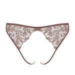 Coco de Mer Paeonia Open Knicker - Taupe Lace - Ouvert Panty | Avec Amour Sexy Lingerie