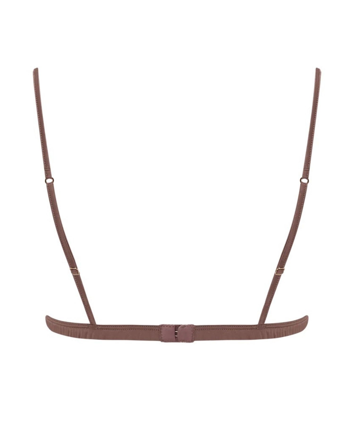 Coco de Mer Paeonia Triangle Open Bra - Taupe Lace - Cupless Bralette | Avec Amour Sexy Lingerie