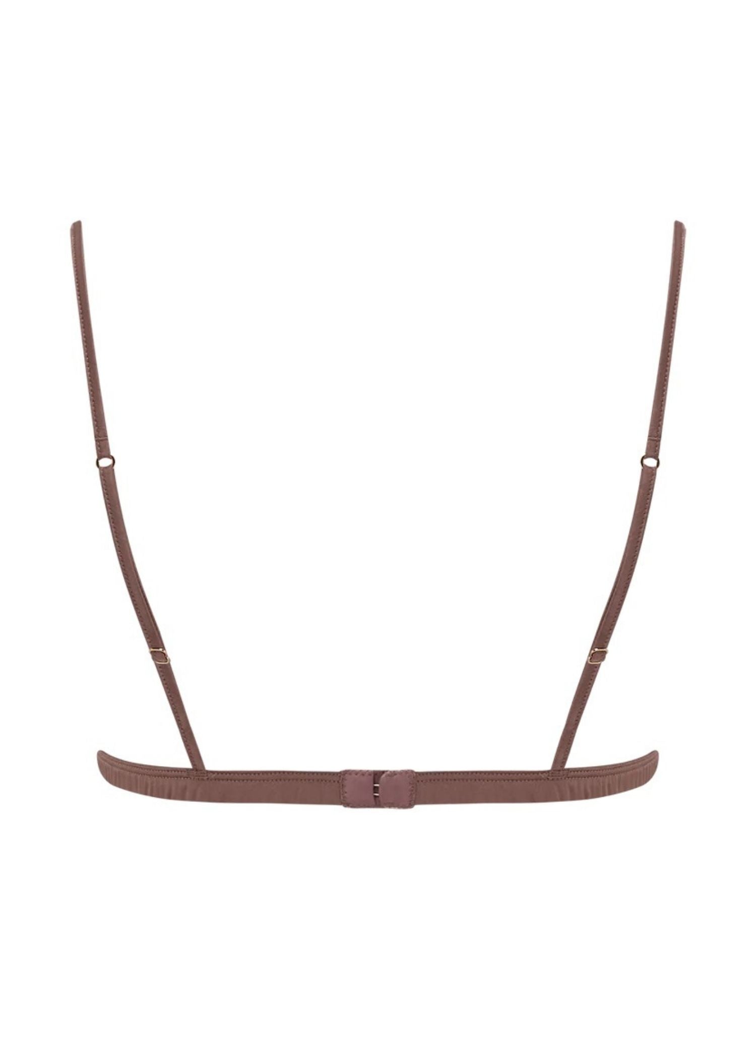 Coco de Mer Paeonia Triangle Open Bra - Taupe Lace - Cupless Bralette | Avec Amour Sexy Lingerie