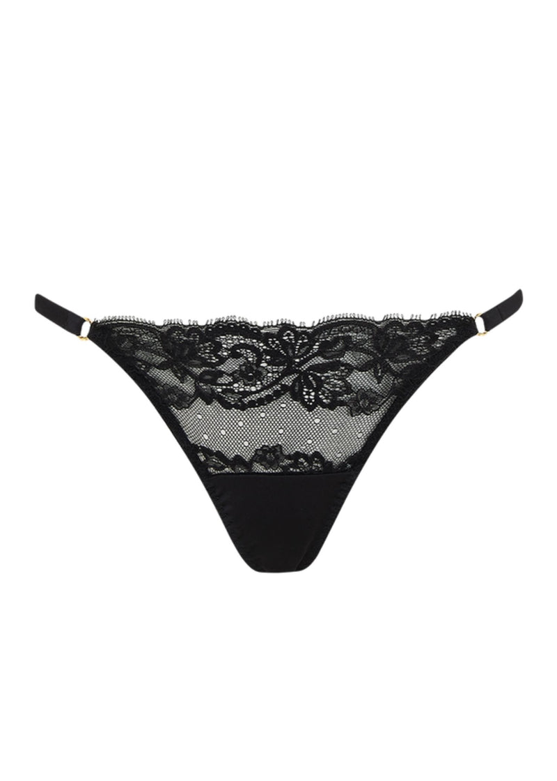 Coco de Mer Seraphine Black Lace G-String - Sexy Lingerie