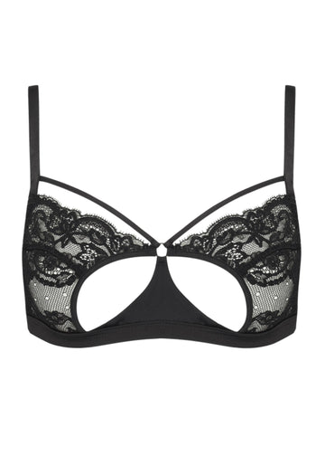 Buy COCO DE MER Mickalene Satin-trimmed Lace Underwired Balconette Bra -  Chocolate At 40% Off