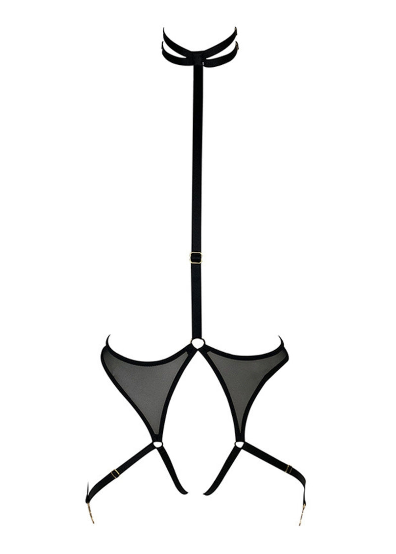 ELF Zhou London Midnight Harness Suspender Body | Ultra Sexy Lingerie