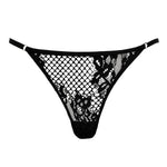 God Save Queens Celine Black Lace Thong - Sexy Luxury Lingerie
