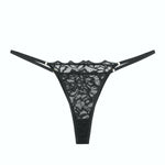 God Save Queens Kim Thong - Black Lace Adjustable Thong | Avec Amour Sexy Lingerie