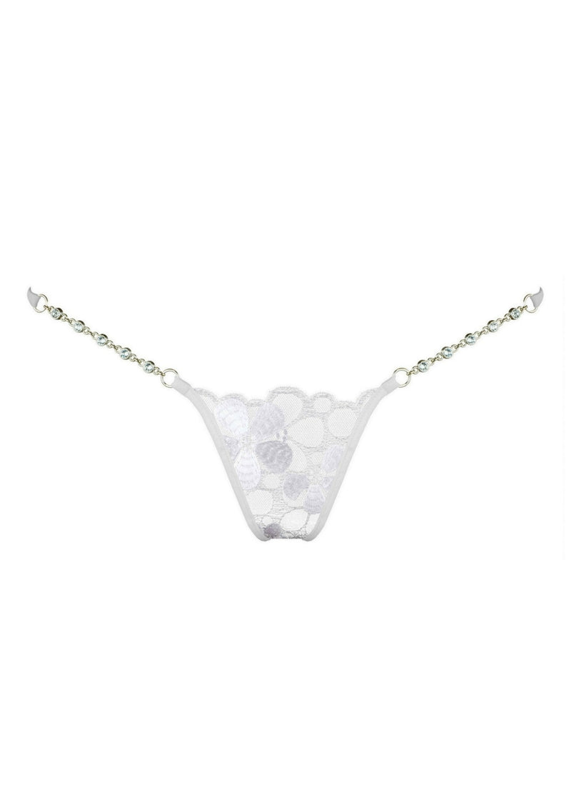 Lucky Cheeks Ivory Pearl Luxury Mini G-String - Swarovski Crystal Thong | Avec Amour Sexy Lingerie