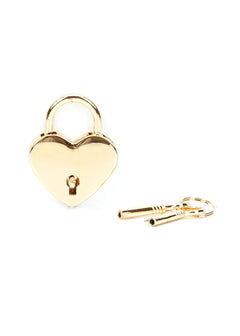 Liebe Seele Gold Heart Padlock with Key - BDSM Bondage Bedroom Fun | Avec Amour