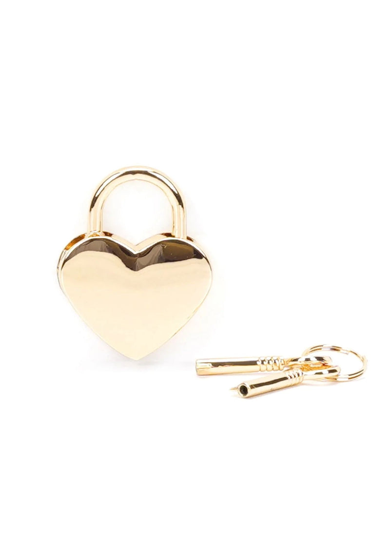 Liebe Seele Gold Heart Padlock with Key - BDSM Bondage Bedroom Fun | Avec Amour
