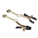 Liebe Seele Gold Solid Heart Shape Nipple Clamps - Bedroom Fun | Avec Amour Lingerie