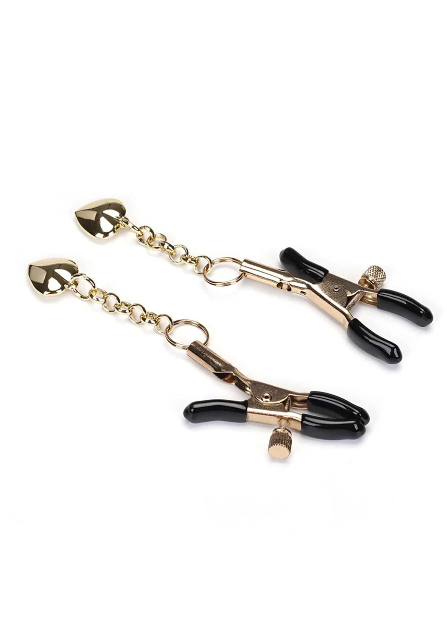 Liebe Seele Gold Solid Heart Shape Nipple Clamps - Bedroom Fun | Avec Amour Lingerie