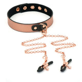 Liebe Seele Rose Gold Memory Collar & Nipple Clamps - BDSM Accessories | Avec Amour Lingerie