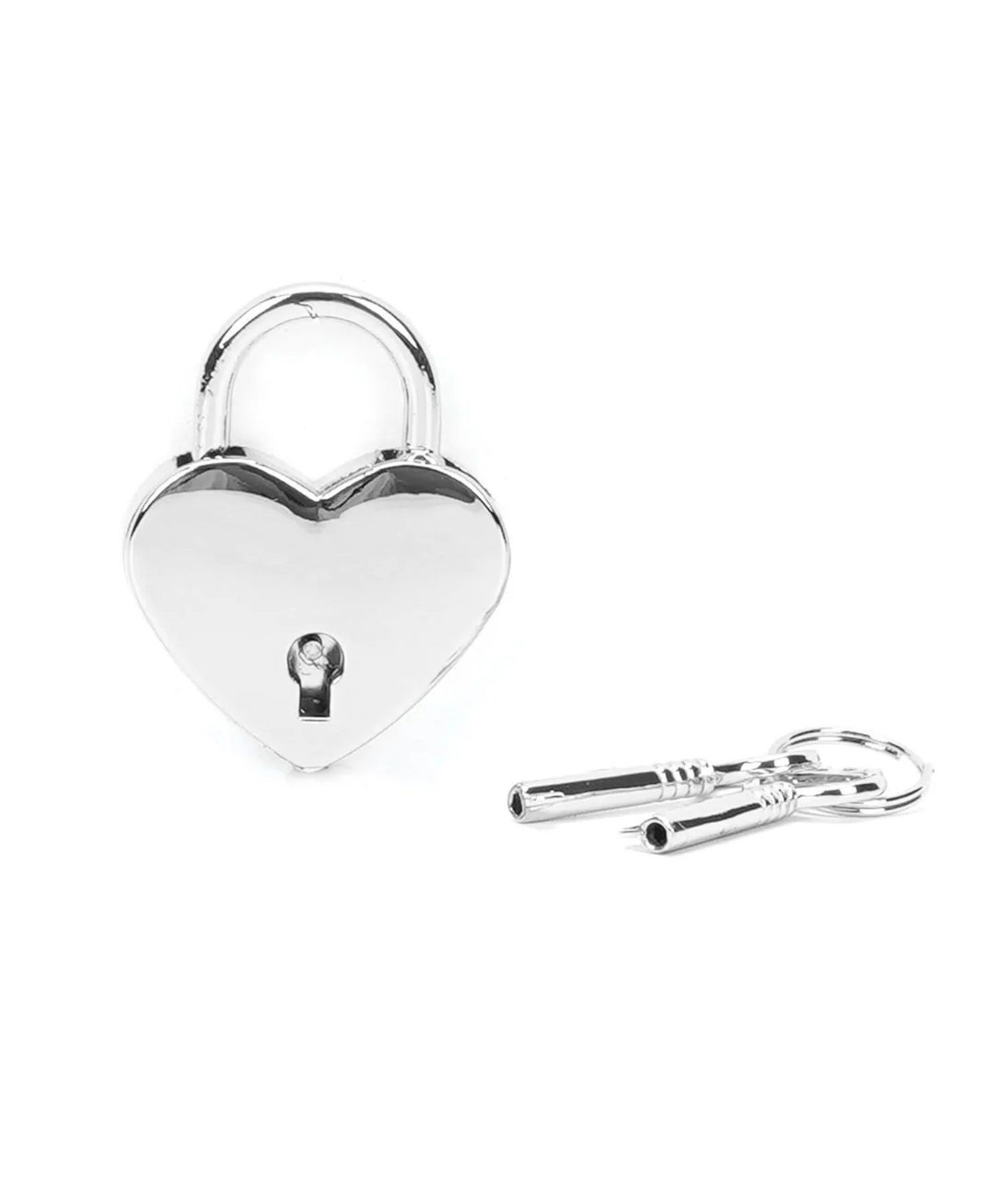 Liebe Seele Silver Heart Padlock with Key - BDSM Bondage Bedroom Fun | Avec Amour