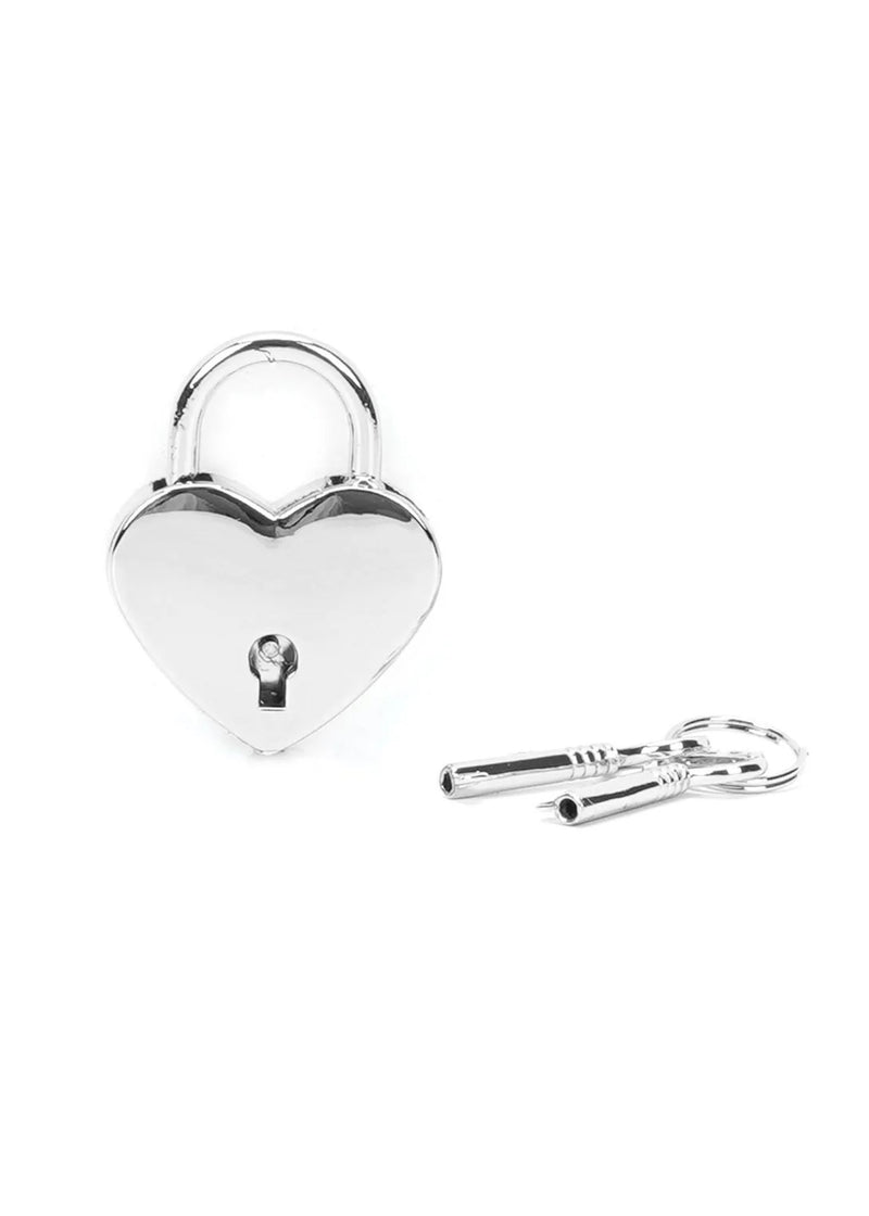 Liebe Seele Silver Heart Padlock with Key - BDSM Bondage Bedroom Fun | Avec Amour