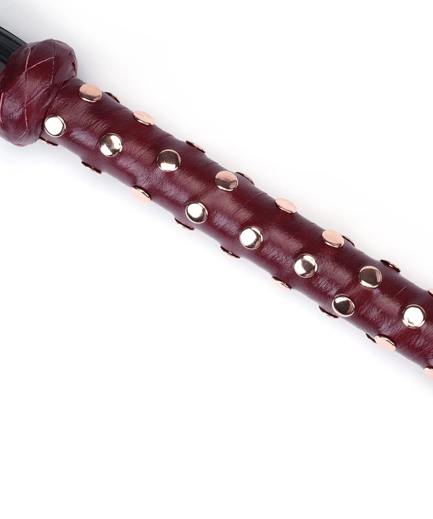 Liebe Seele Wine Red Flogger - Durable with Studded Handle - Bondage BDSM Sex Toy | Avec Amour