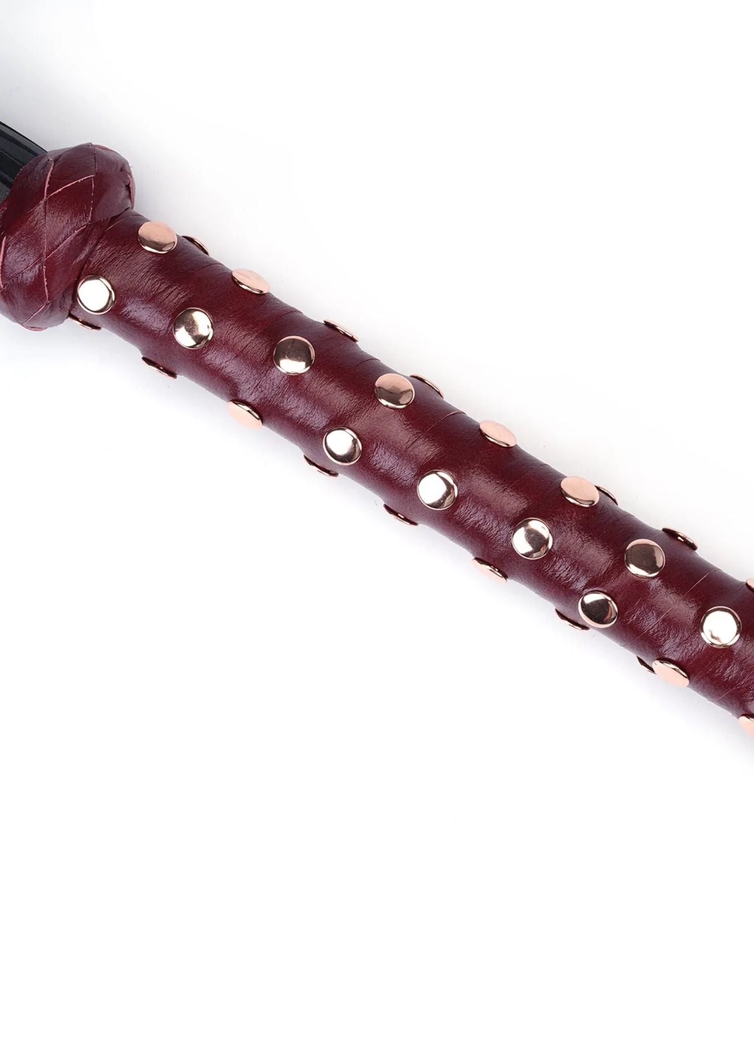 Liebe Seele Wine Red Flogger - Durable with Studded Handle - Bondage BDSM Sex Toy | Avec Amour