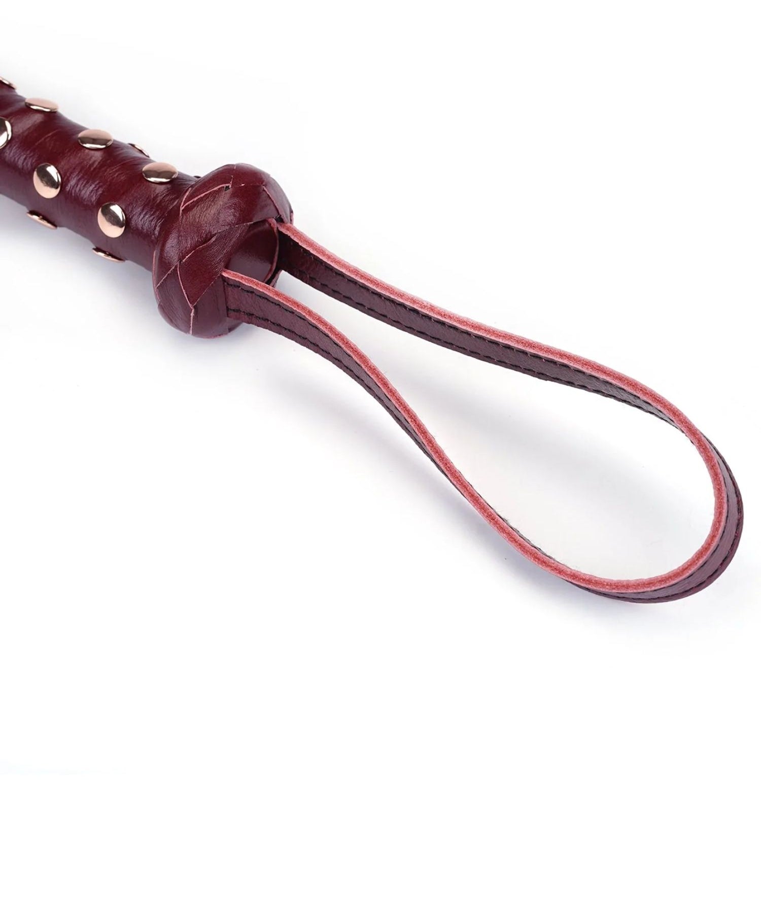 Liebe Seele Wine Red Flogger - Durable with Studded Handle - Bondage BDSM Sex Toy | Avec Amour