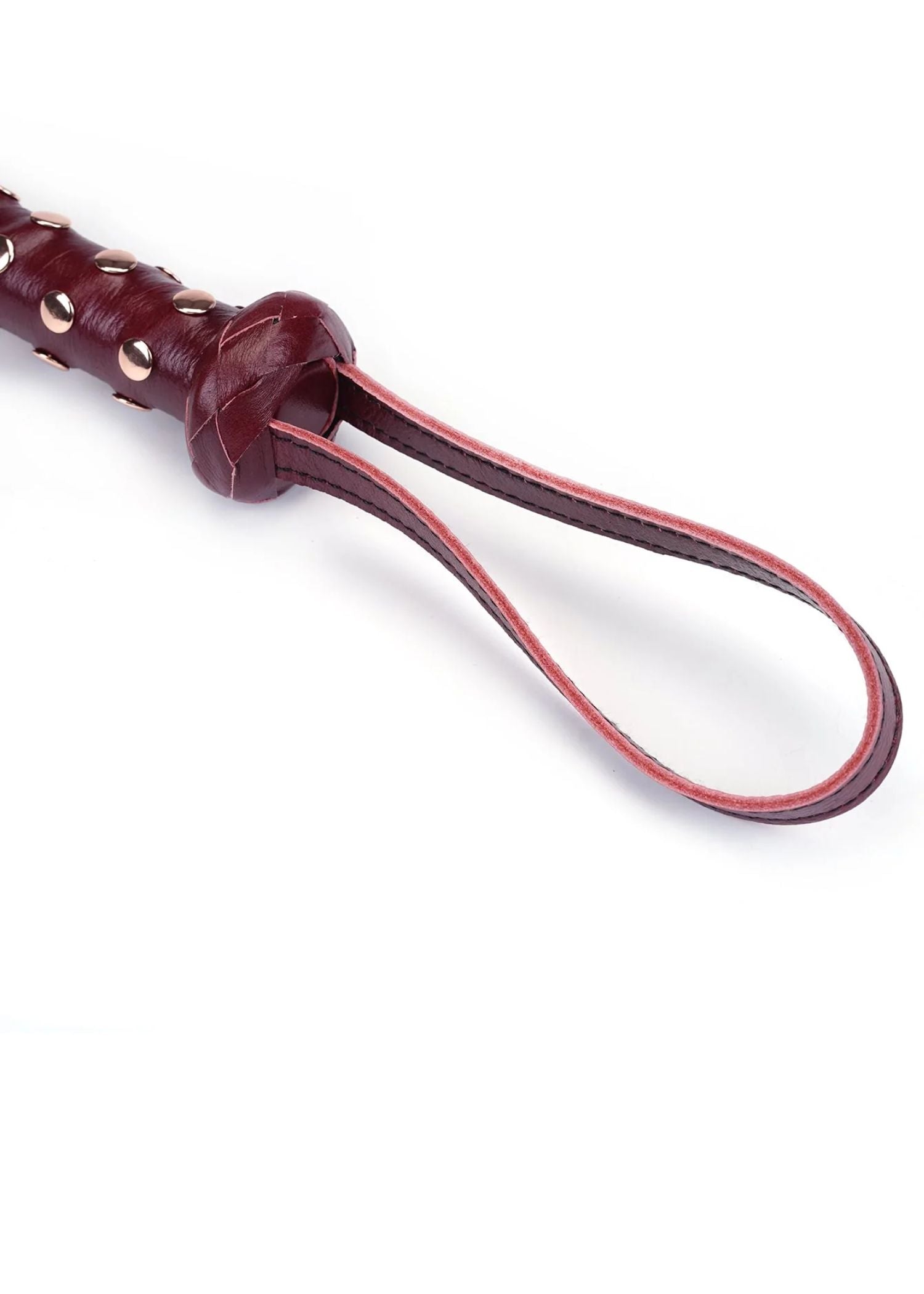 Liebe Seele Wine Red Flogger - Durable with Studded Handle - Bondage BDSM Sex Toy | Avec Amour