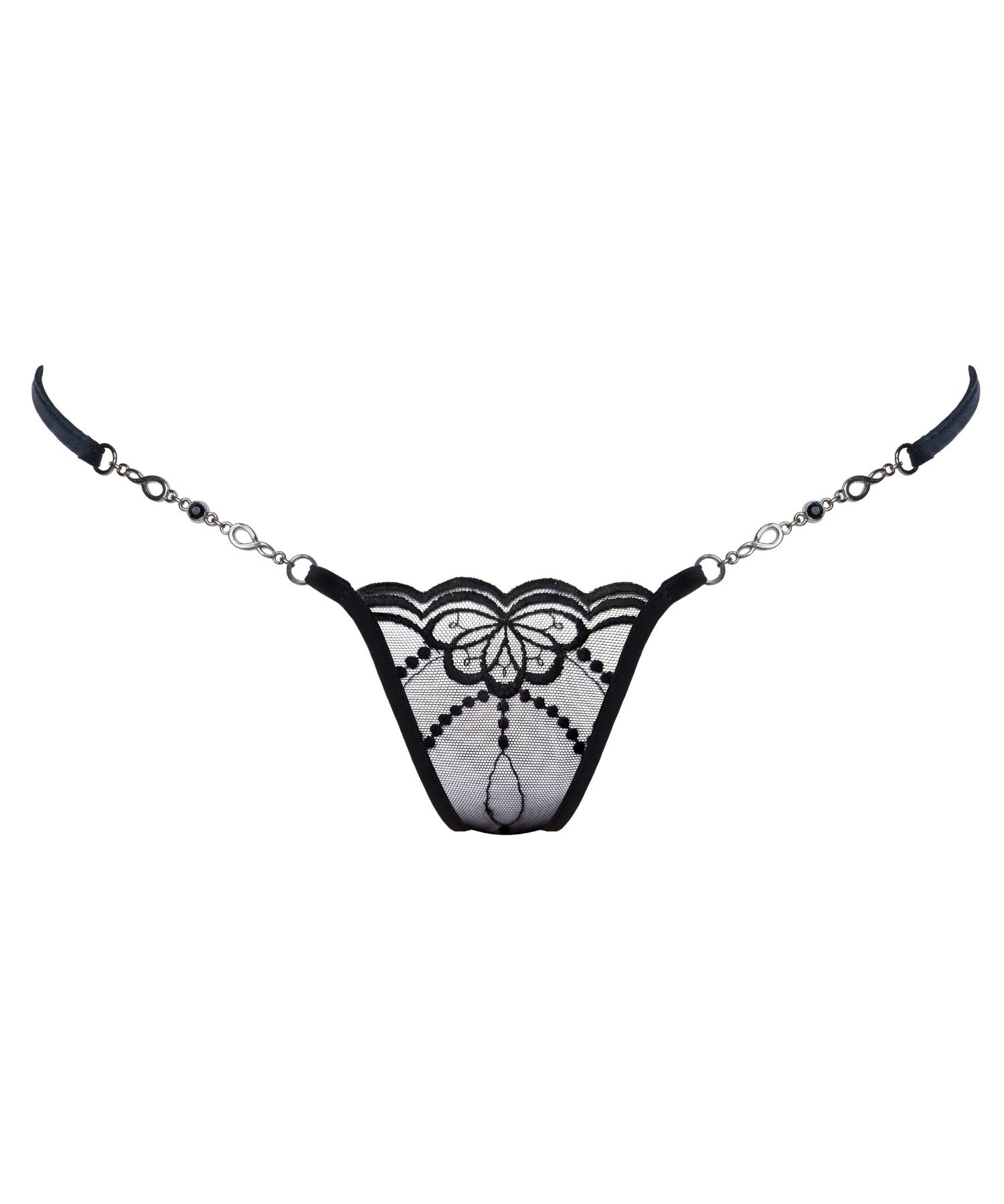 Lucky Cheeks Butterfly in Black - Luxury Mini G-String - Swarovski Embroidery Thong - Sexy Lingerie