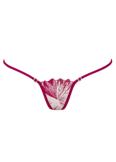 Lucky Cheeks Purple Temptation Luxury Mini G-String - Swarovski Embroidery Thong - Sexy Lingerie