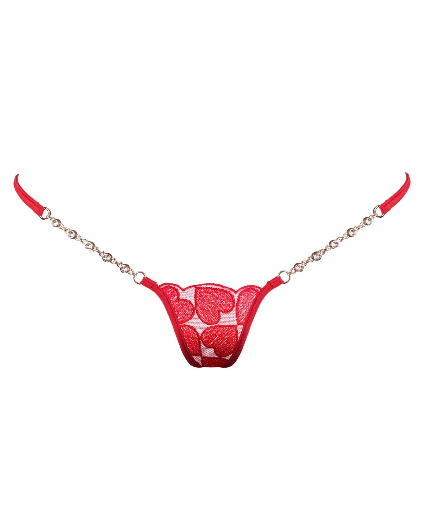 Lucky Cheeks Queen of Love Red Luxury Micro G-String - Avec Amour Sexy Lingerie