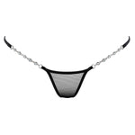 Lucky Cheeks Transparent Black - Luxury Micro V-String - Swarovski Mesh Thong - Sexy Lingerie