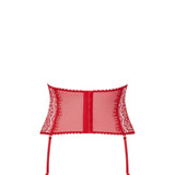 Maison Close Accroche Coeur Waist Cincher with Suspenders (Red) - Suspender Harness | Avec Amour Sexy Lingerie