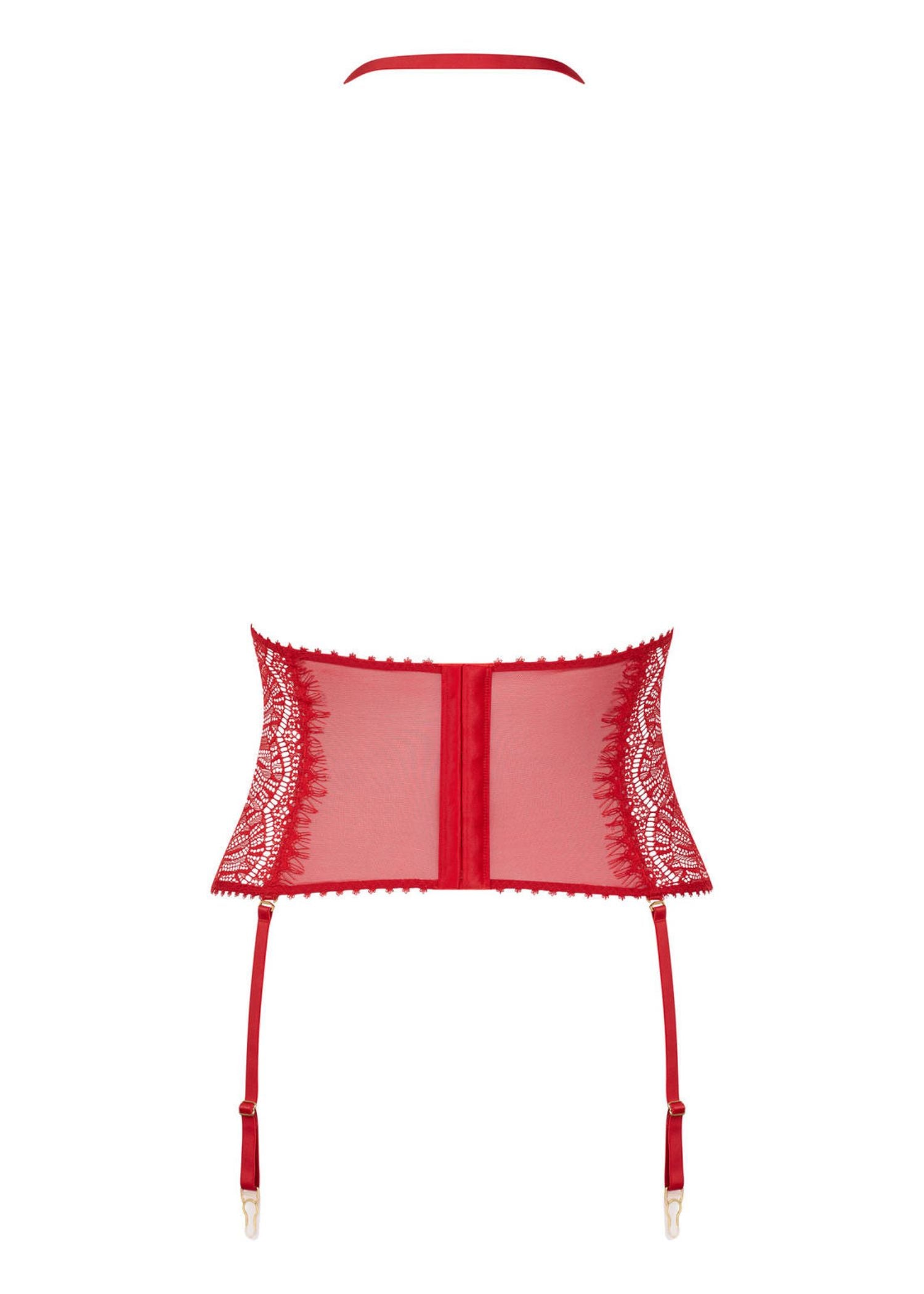 Maison Close Accroche Coeur Waist Cincher with Suspenders (Red) - Suspender Harness | Avec Amour Sexy Lingerie