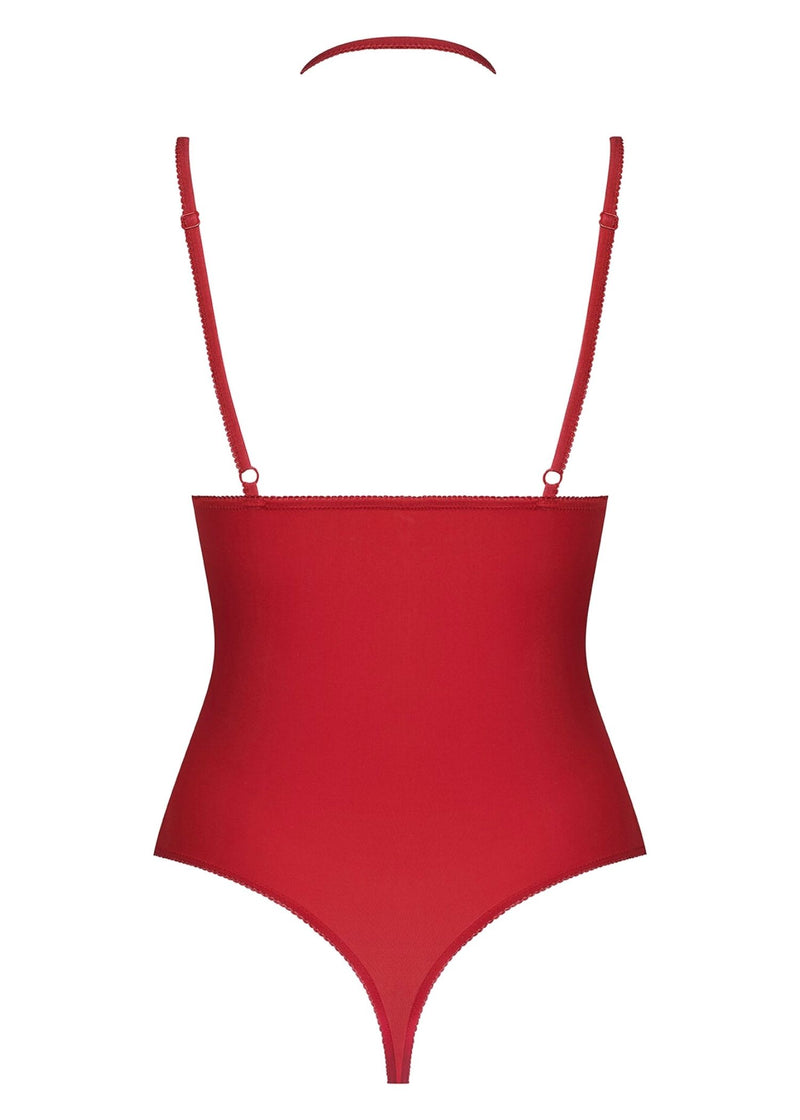 Maison Close Le Petit Secret Naked Breast Thong Body - Open Cup Bodysuit - Red Bodysuit - Avec Amour Sexy Lingerie