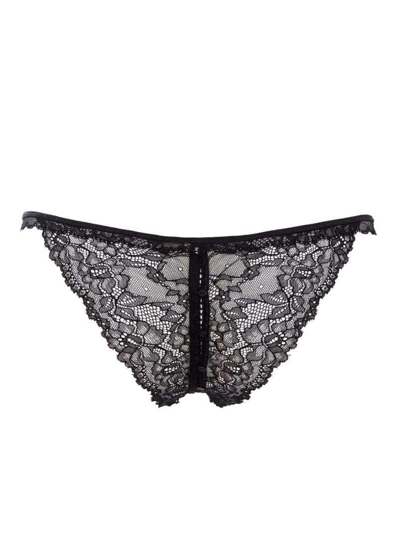 Maison Close Le Petit Secret Openable Black Lace Tange - Crotchless Panty - Avec Amour Sexy Lingerie