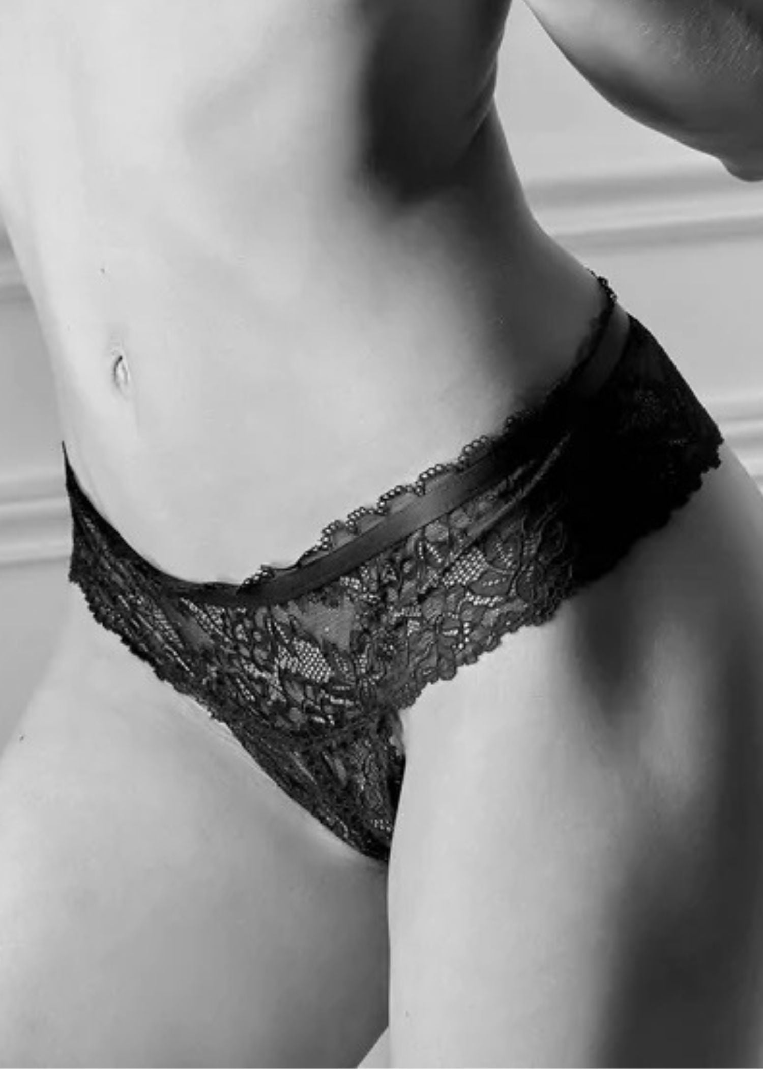 Maison Close Le Petit Secret Openable Tanga - Black Lace Thong | Avec Amour Sexy Lingerie