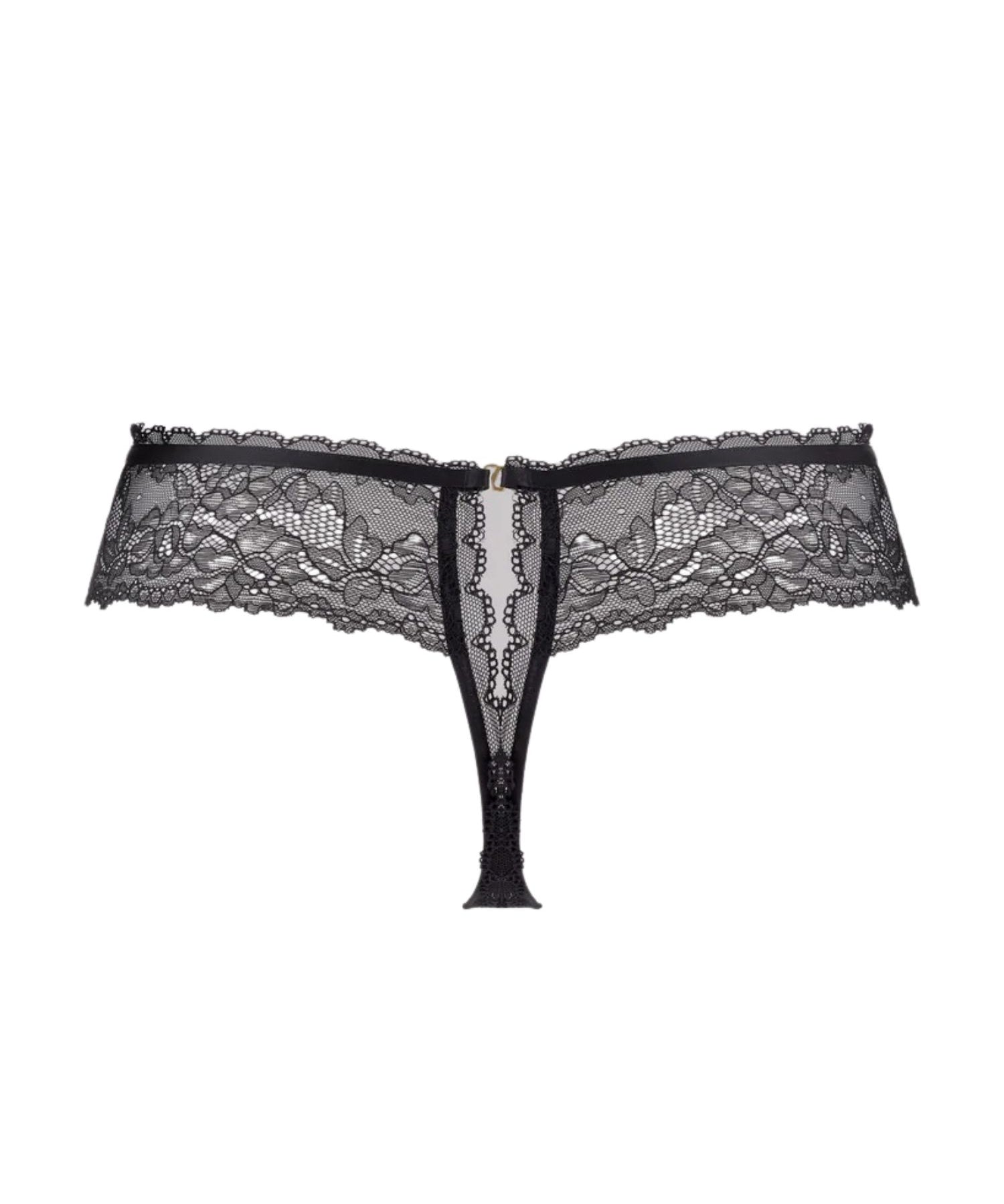 Maison Close Le Petit Secret Openable Tanga - Black Lace Thong | Avec Amour Sexy Lingerie