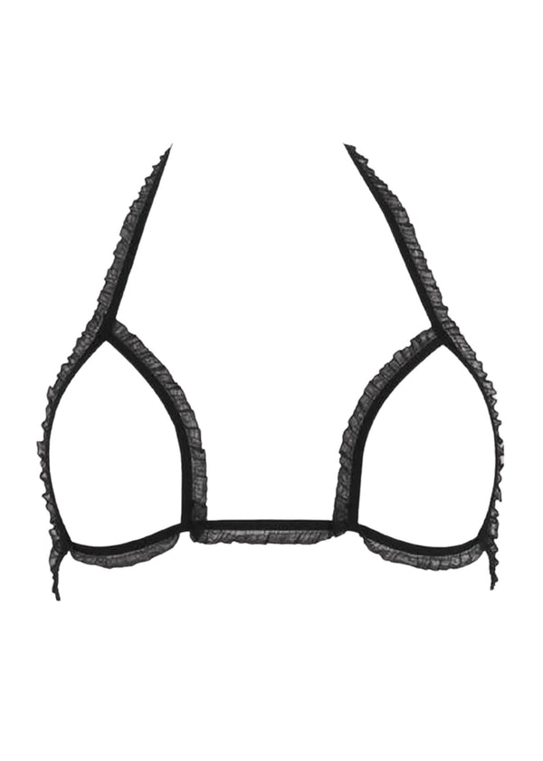Maison Close Les Fetches Elastic Mesh Bra (Black) - Open Bra | Avec Amour Sexy Lingerie