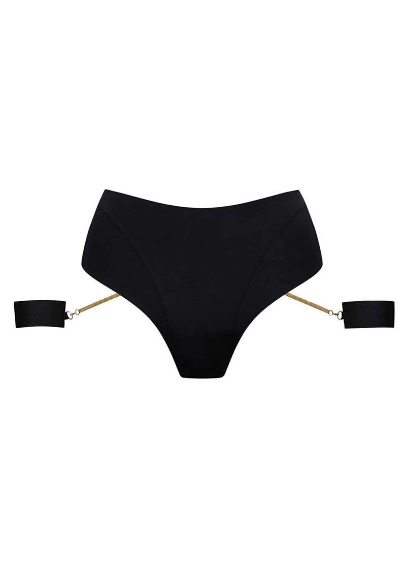 Maison Close Tapage Nocturne Openable High Waist Thong with Handcuffs - Sexy Lingerie