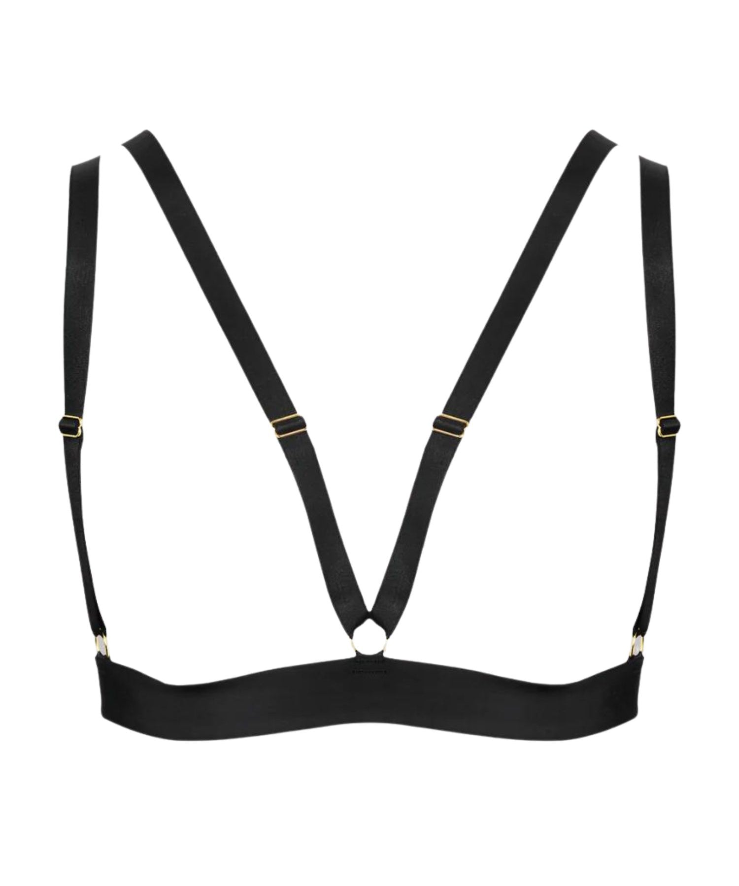 Maison Close Tapage Nocturne (Black) - Naked Triangle Bra - Cupless Bra, Open Bra, Bondage Bra | Avec Amour Sexy Lingerie