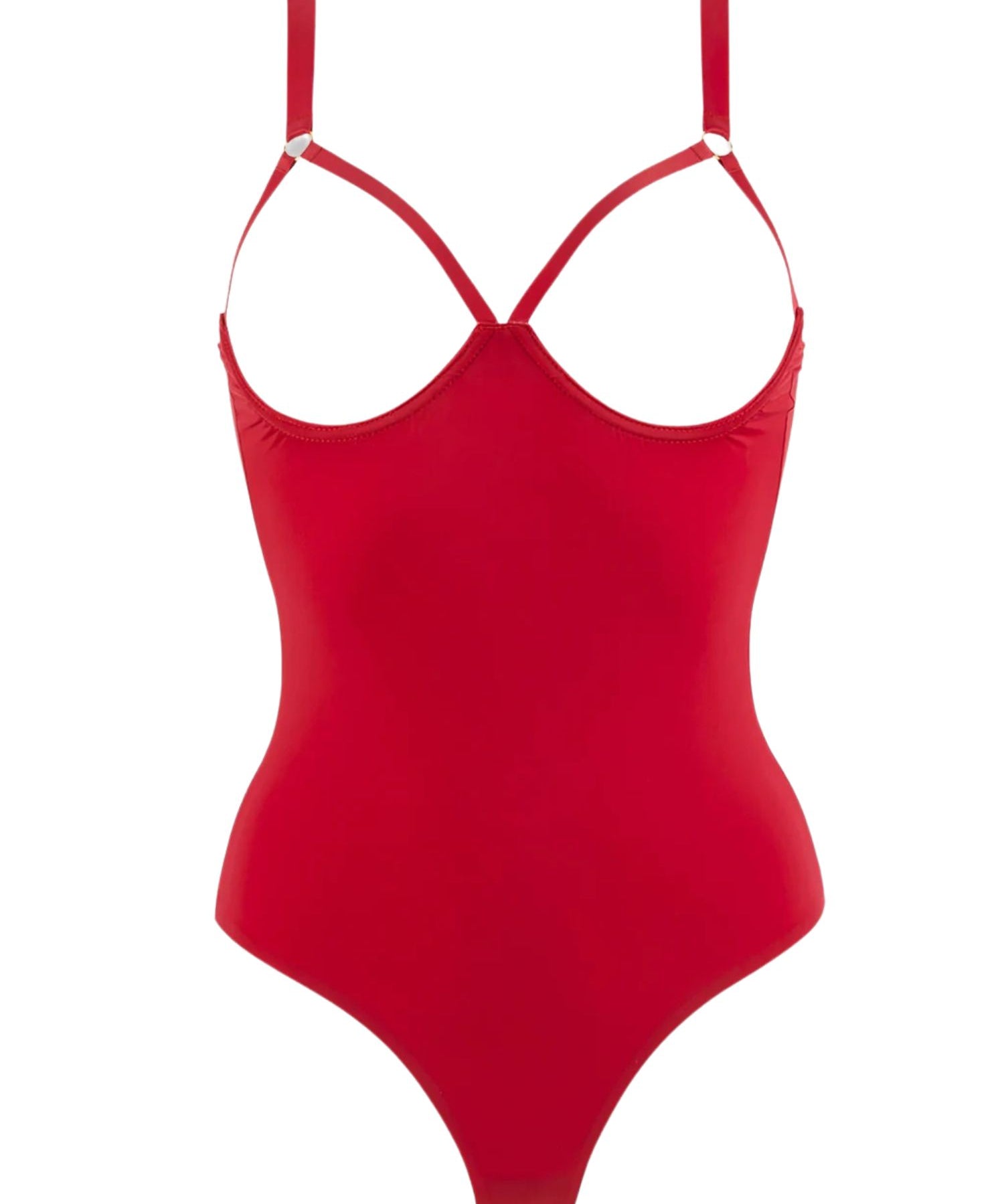 Maison Close Tapage Nocturne Open Cup Bodysuit (Red) - Cupless, Ouvert Back | Avec Amour Sexy Lingerie