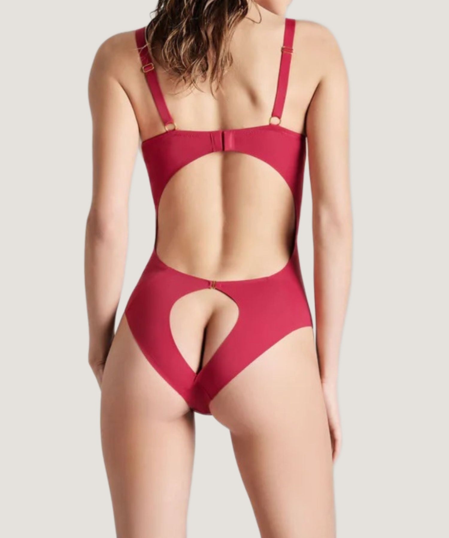 Maison Close Tapage Nocturne Open Cup Bodysuit (Red) - Cupless, Ouvert Back | Avec Amour Sexy Lingerie