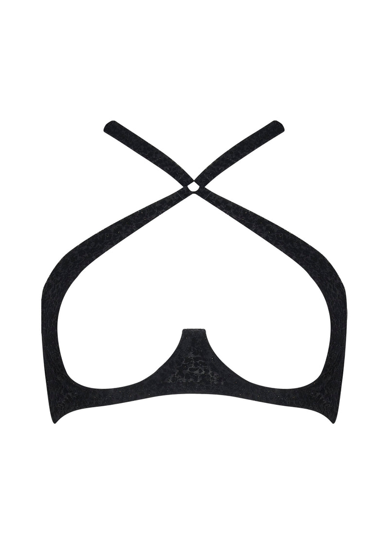 Muse by Coco de Mer Ava Open Bra - Underwired Cupless Bra (Black) | Avec Amour Sexy Lingerie