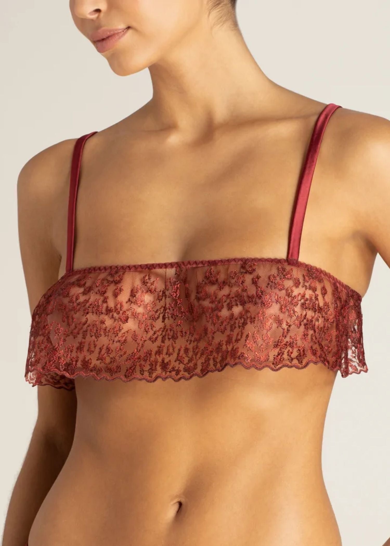 Muse by Coco de Mer - Lola Bandeau Bra (Red Leopard) | Avec Amour Luxury Lingerie