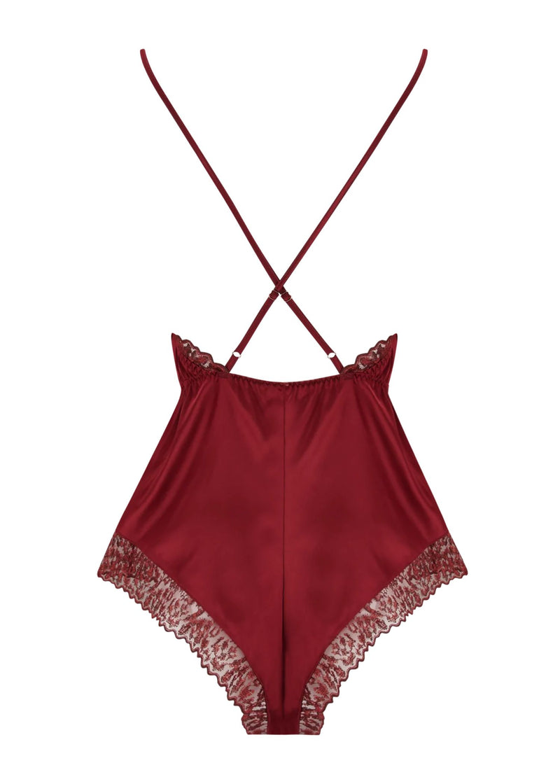 Muse by Coco de Mer - Lola Teddy (Red Leopard) | Avec Amour Luxury Lingerie