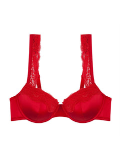 Clara Whispering Contour Balconnet Bra (Tango Red)-Bras-Stella McCartney Lingerie-AvecAmourLingerie