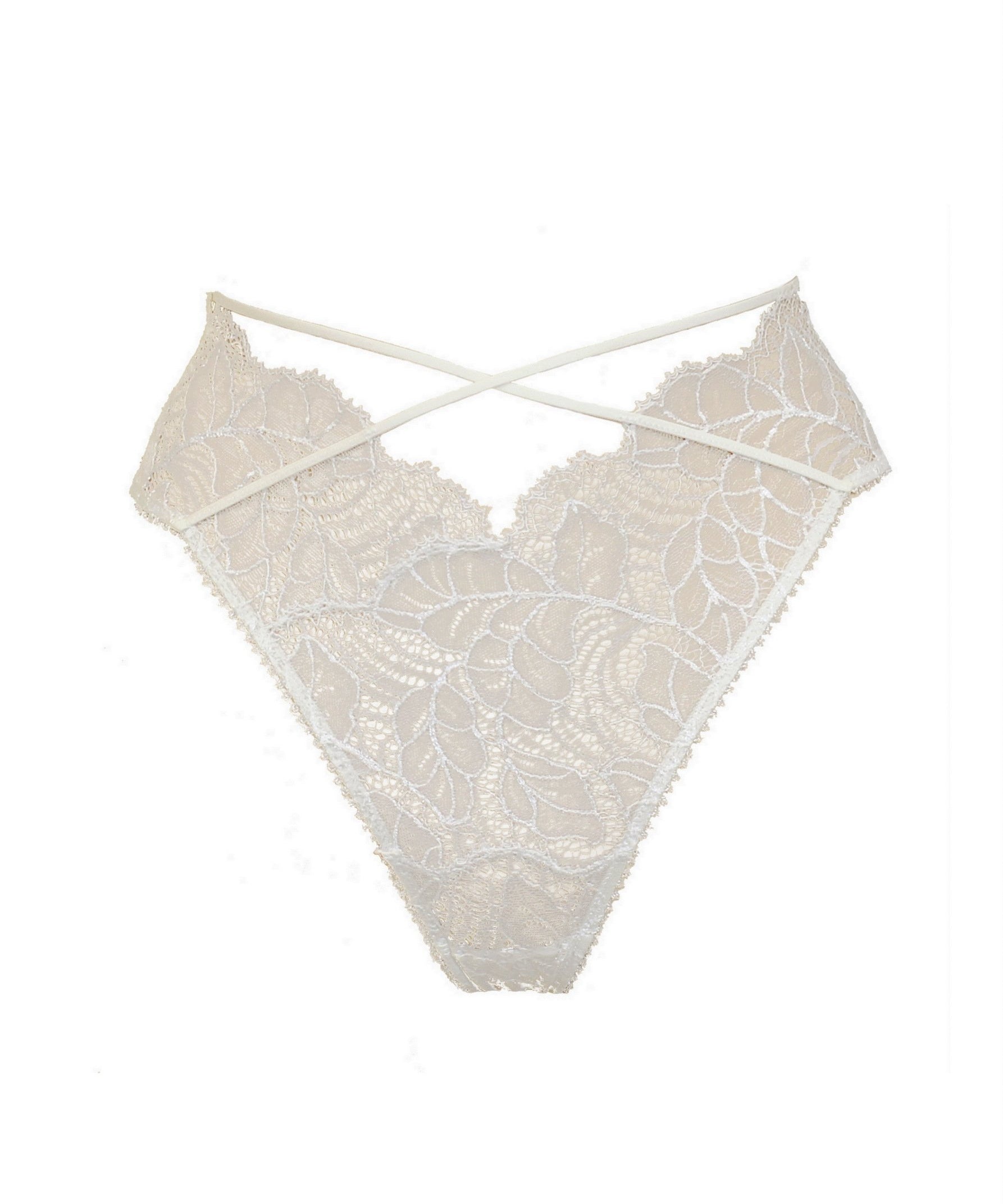 Tisja Damen Angel or Siren (Ivory) High Ouvert Brief - Avec Amour Lingerie Boutique