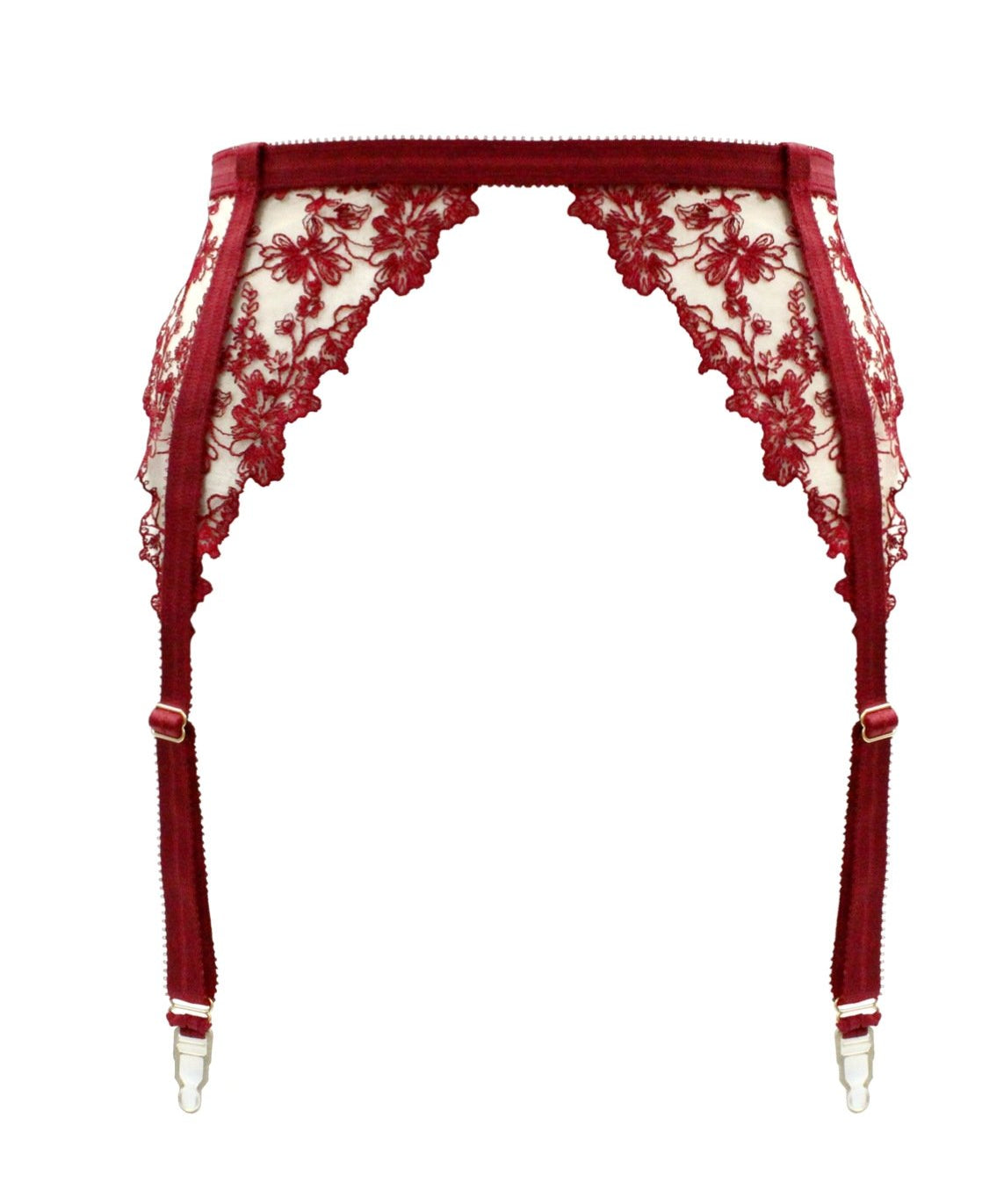Tisja Damen Gaia Red Lace Suspender Belt
