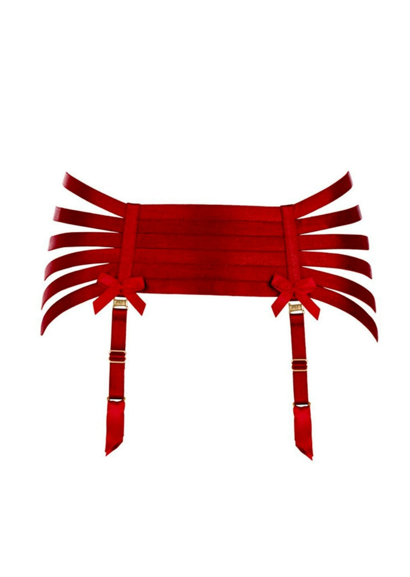 Webbed Suspender (Burnt Red)-Bottoms-Bordelle-AvecAmourLingerie