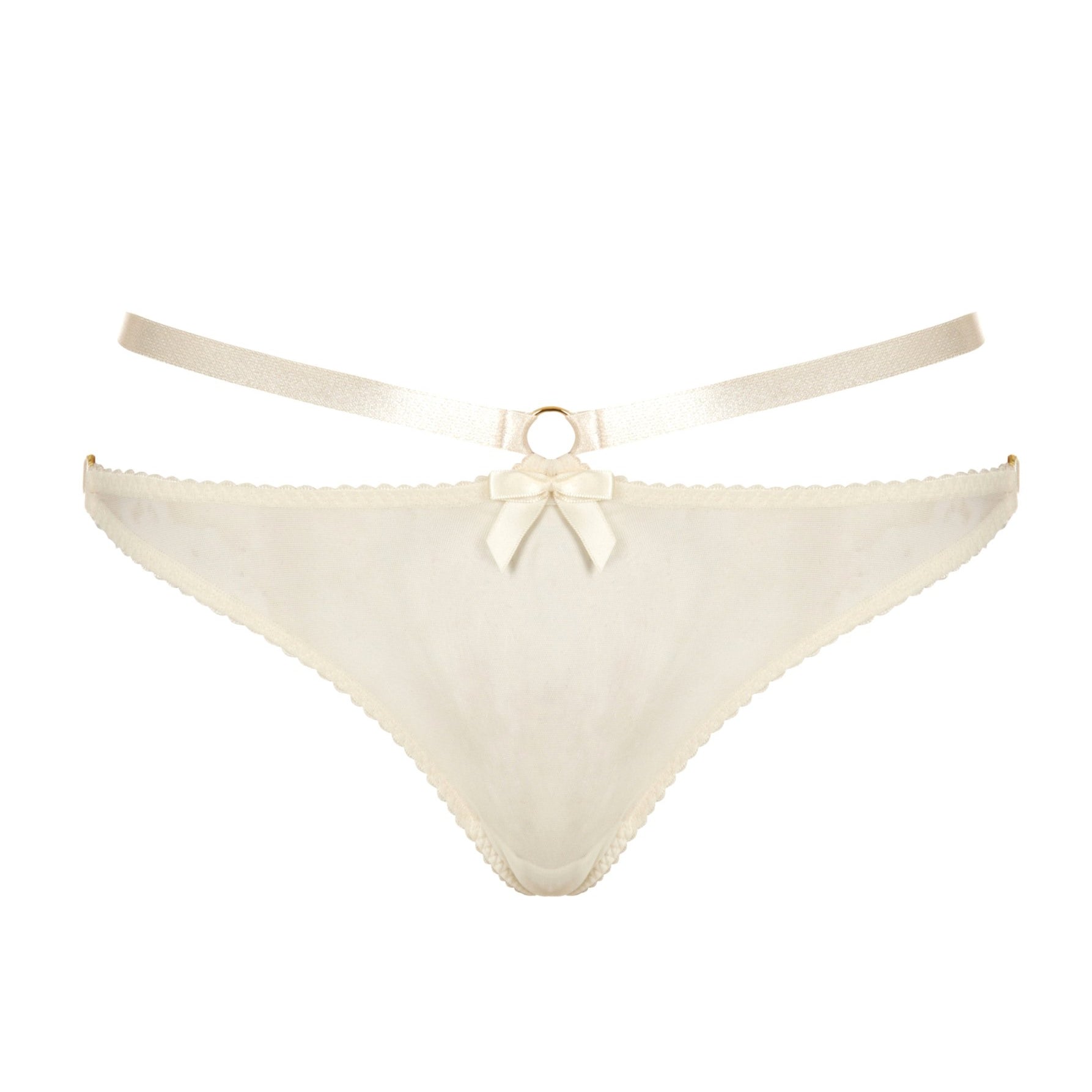 Signature Harness Thong (Cream)-Bottoms-Bordelle-AvecAmourLingerie