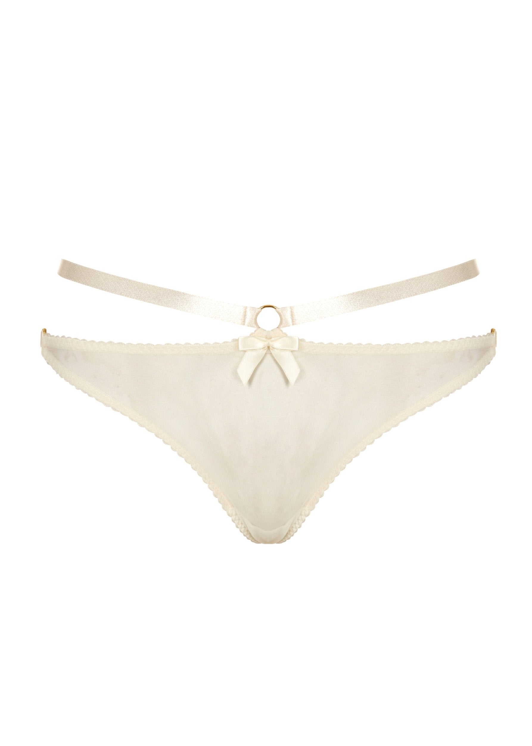 Signature Harness Thong (Cream)-Bottoms-Bordelle-AvecAmourLingerie