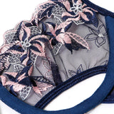Unleash/ed Nabila Blue Embroidery Cut Out Bodysuit - Sexy Lingerie