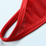 Unleash/ed Rachana Underwired Wide Band Bra, Thong & Suspender Garter Belt (Red) - Sexy Lingerie Set